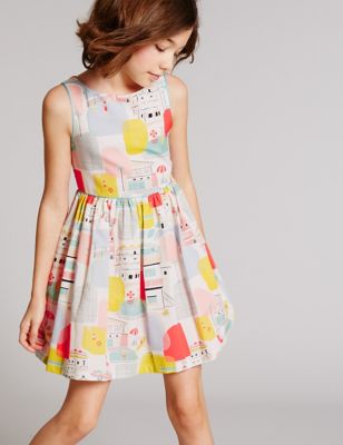 Pure Cotton Printed Dress &#40;3-14 Years&#41;